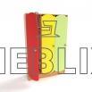 Шкаф детский для раздевалки с цветными дверцами (3 секции)